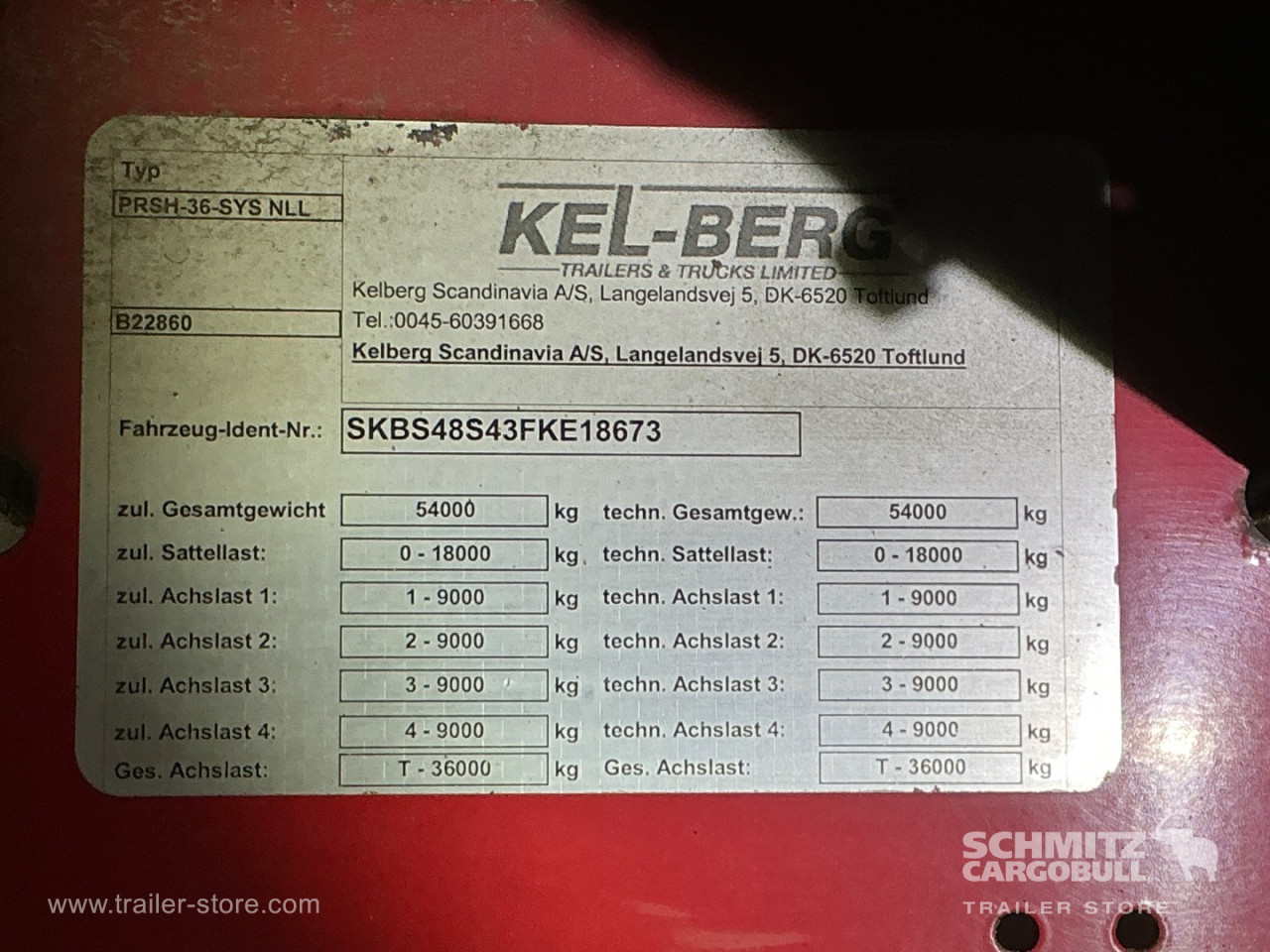 KEL BERG Curtainsider Standard Forklift holder 